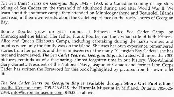 The Sea Cadet Years on Georgian Bay - Intro Text